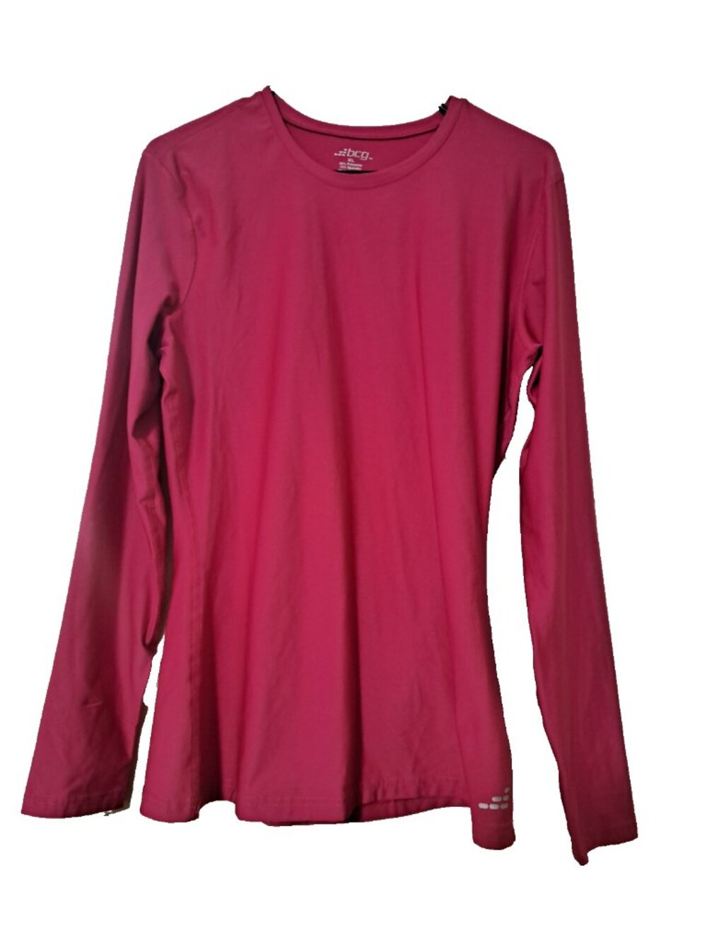 BCG Womens Xlarge Activewear Top Magenta Pink Long Sleeve Fitness Yoga